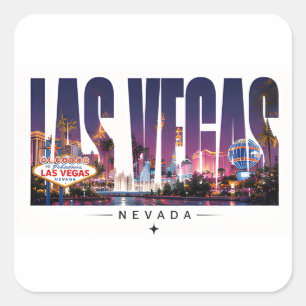 Sticker Carré 🎰 Las Vegas Strip Lights 🎰