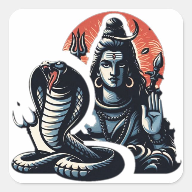 Sticker Carré L'ascension du Seigneur Serpent" (Devant)