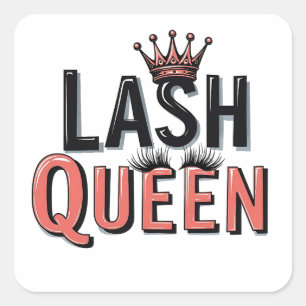 Sticker Carré Lash Queen Funny Oye Lashes Se Comforment