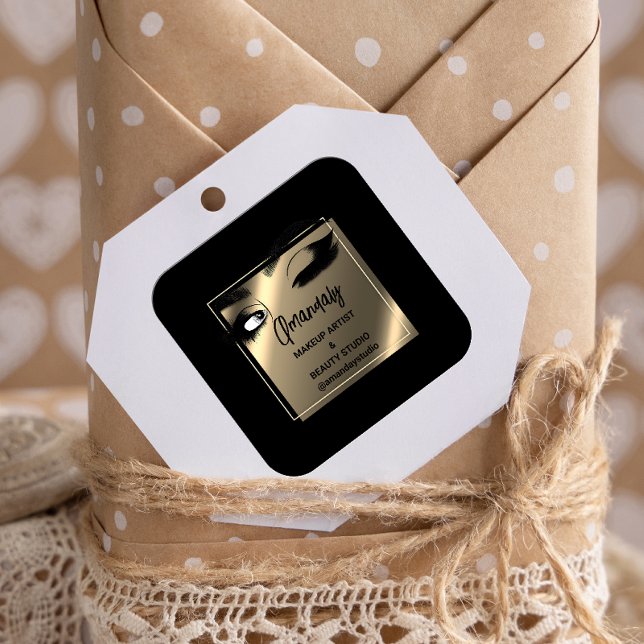 Sticker Carré Lashes Nettoyant maquillage Beauté Shop Merci Blac (Créateur téléchargé)