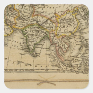 Sticker Carré L'Asie, Afrique