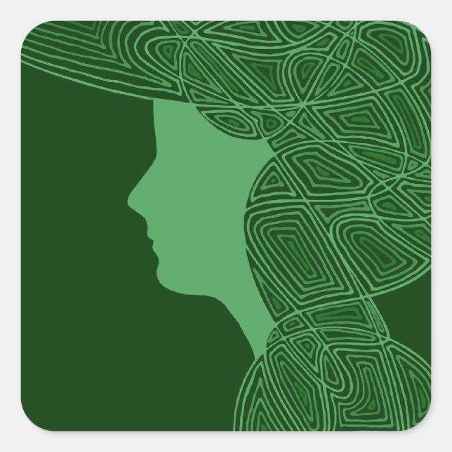 Sticker Carré Lass irlandais (Devant)