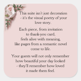 Sticker Carré Lasting Impression - Pink Roses & Doves