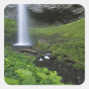 Sticker Carré Latourell Falls, Gorge du Columbia, Oregon,