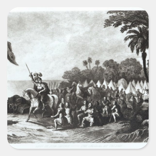 Sticker Carré L'atterrissage à Tampa Bay (Devant)