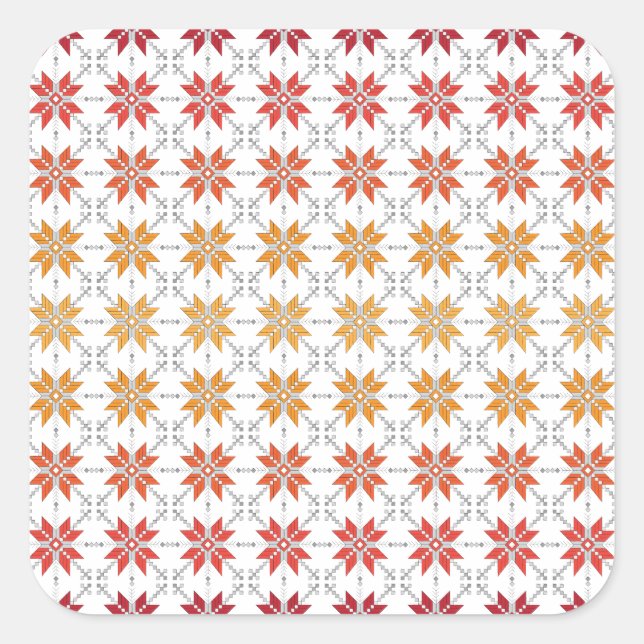Sticker Carré Latvian Morning SUN motif géométrique IV (Devant)