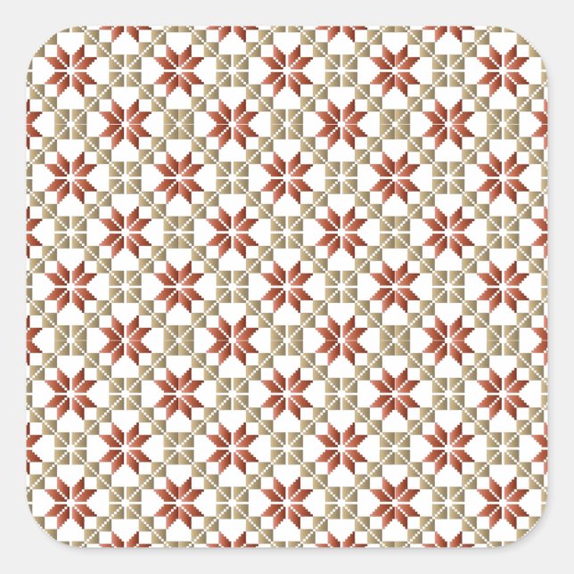 Sticker Carré Latvian Morning SUN motif géométrique IX (Devant)