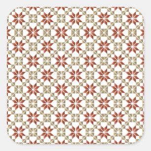 Sticker Carré Latvian Morning SUN motif géométrique IX