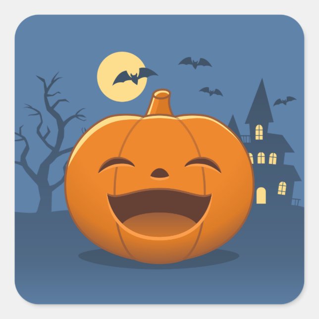 Sticker Carré Laughing Halloween Pumpkin (Devant)