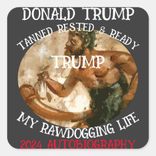 STICKER CARRÉ L'AUTOBIOGRAPHIE DE DONALD TRUMP 2024 EST PARUE
