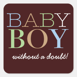 Sticker Carré L'autocollant de vote de bébé pour le genre