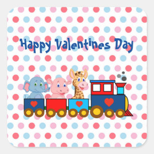 Sticker Carré L'autocollant du train de la Saint-Valentin