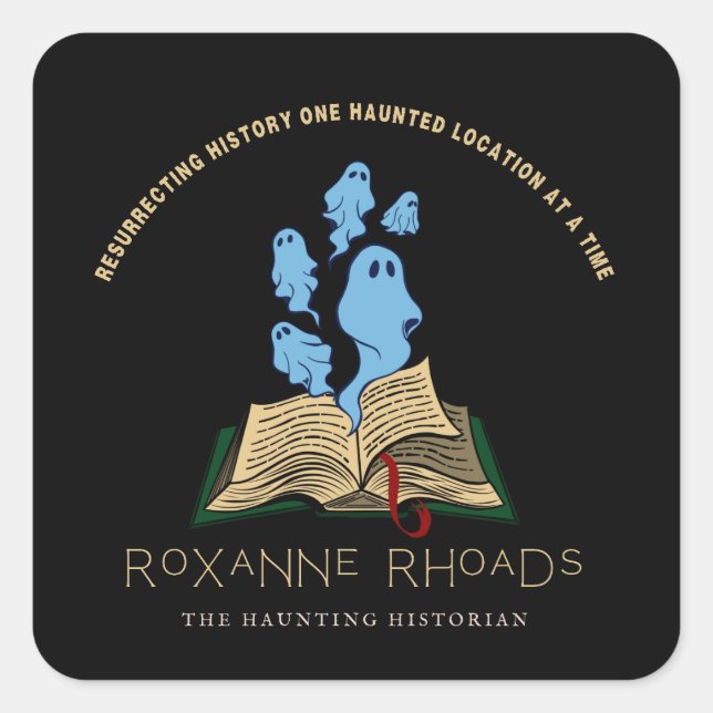 Sticker Carré L'autocollant historien hantant (Devant)