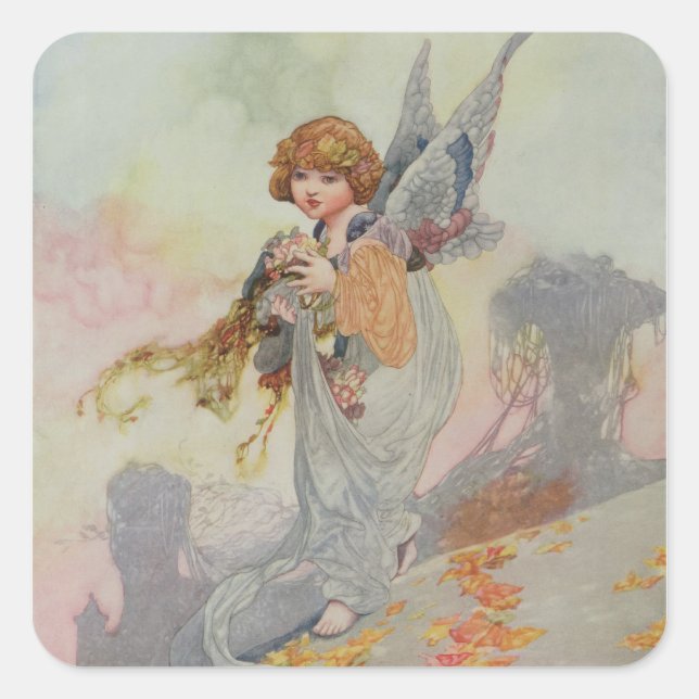 Sticker Carré L'automne des saisons (Devant)