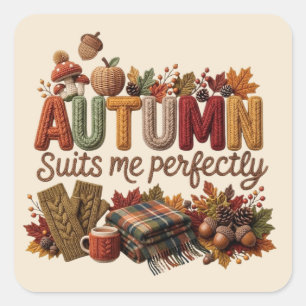 Sticker Carré L'automne me convient parfaitement -Yarn Art