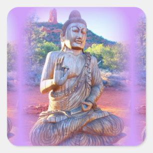 Sticker Carré lavande aura buddha