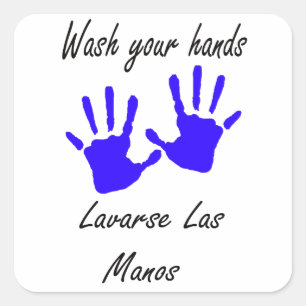 Sticker Carré lave-toi les mains