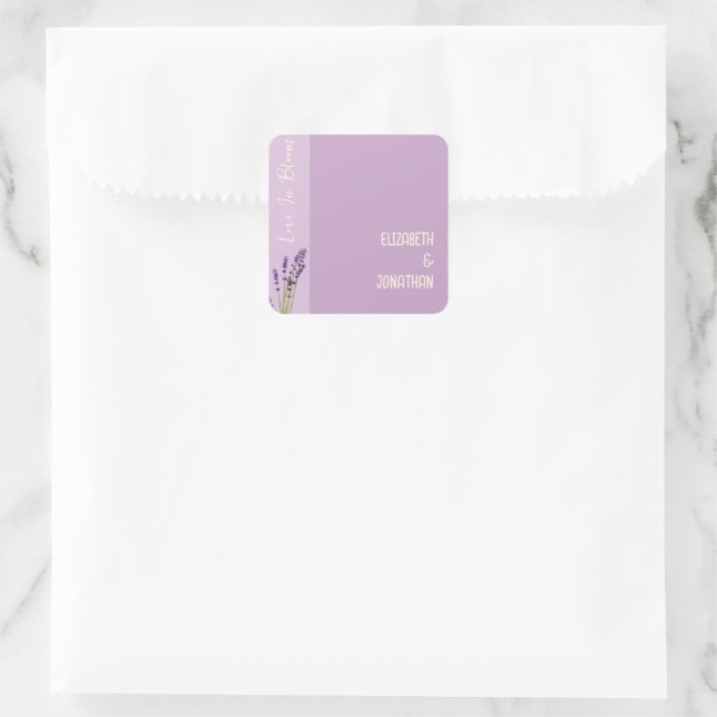 Sticker Carré Lavender Love Mariage (Sac)