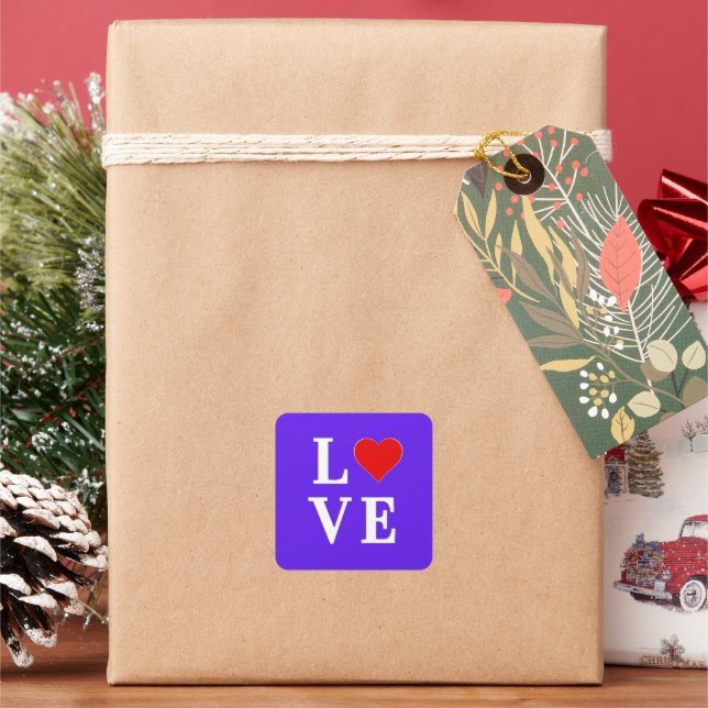 Sticker Carré Lavender LOVE Moderne Chic Élégant (vacances)