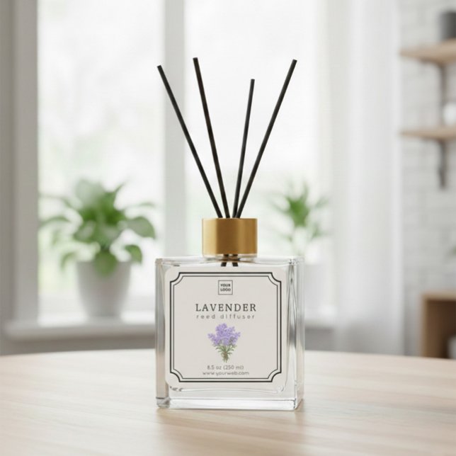 Sticker Carré Lavender Reed Diffuser Label (Créateur téléchargé)