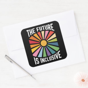 Sticker Carré L'avenir est arc-en-ciel de fierté de la diversité