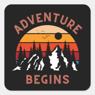 Sticker Carré L'aventure commence