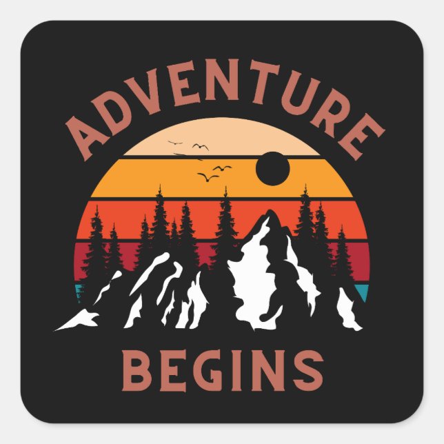 Sticker Carré L'aventure commence (Devant)