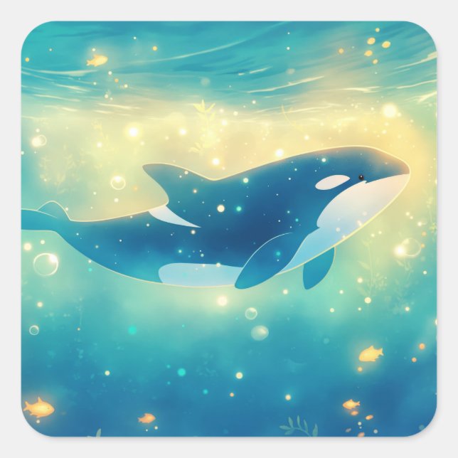 Sticker Carré L'aventure Orca de la baignade enchantée (Devant)