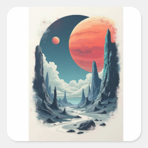 Sticker Carré L'aventure universelle : L'Art spatial captivant p