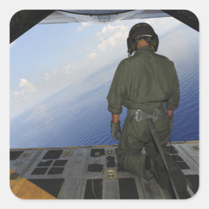 Sticker Carré L'aviateur observe les eaux du Golfe de Mexic