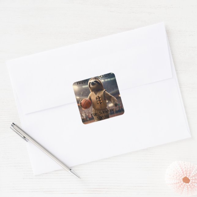 Sticker Carré "Lazy Layers : A Sloths Game" Anniversaire (Enveloppe)