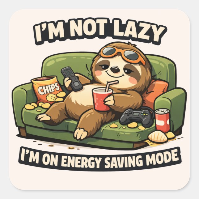 Sticker Carré Lazy Level: Expert (Devant)