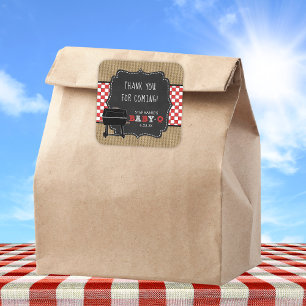 Sticker Carré Le baby shower du bébé Q vous remercient de