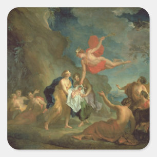 Sticker Carré Le Bacchus infantile livré par Mercure au Nym