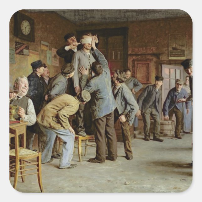 Sticker Carré Le Bain de Pieds Inattendu, 1895 (Devant)