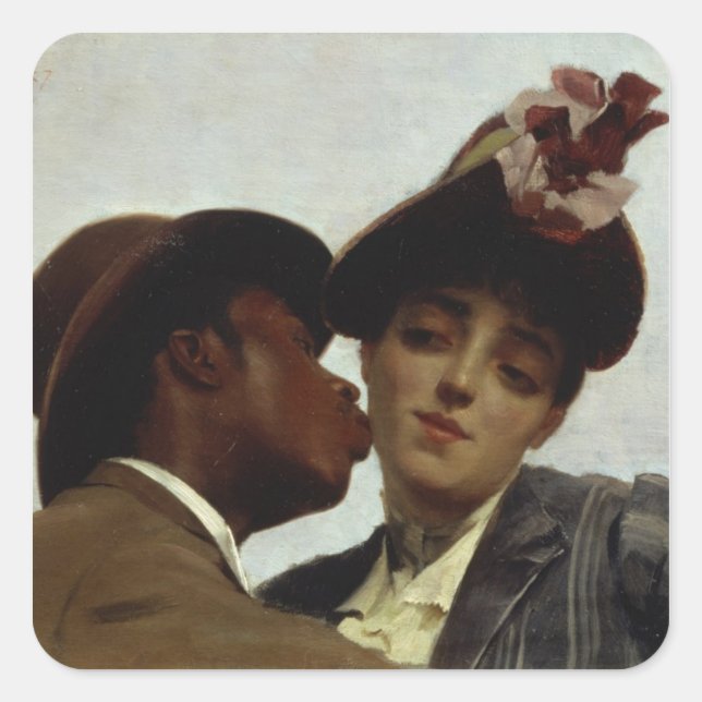 Sticker Carré Le baiser, 1887 (Devant)
