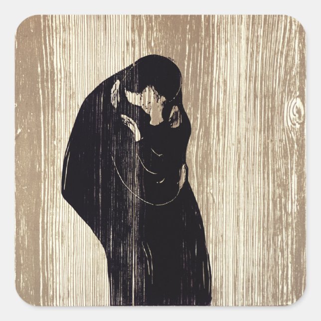 Sticker Carré Le baiser d'Edvard Munch, (Devant)