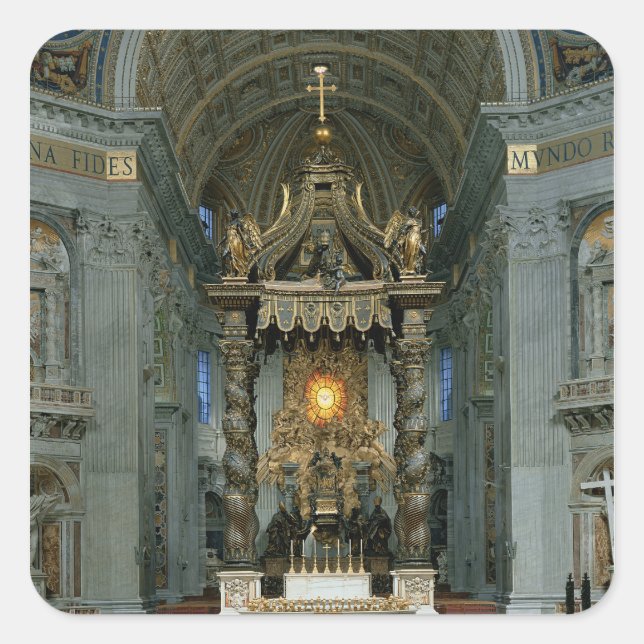 Sticker Carré Le Baldacchino, le haut autel et la chaise (Devant)
