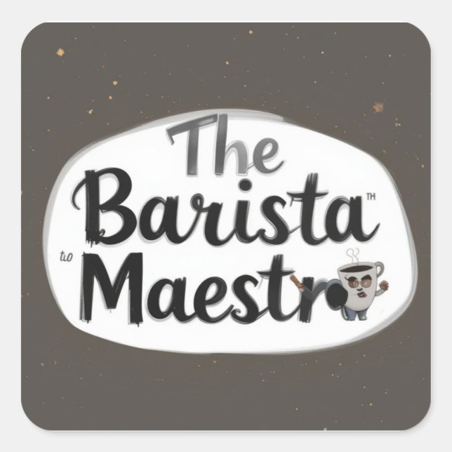 Sticker Carré Le Barista Maestro (Devant)