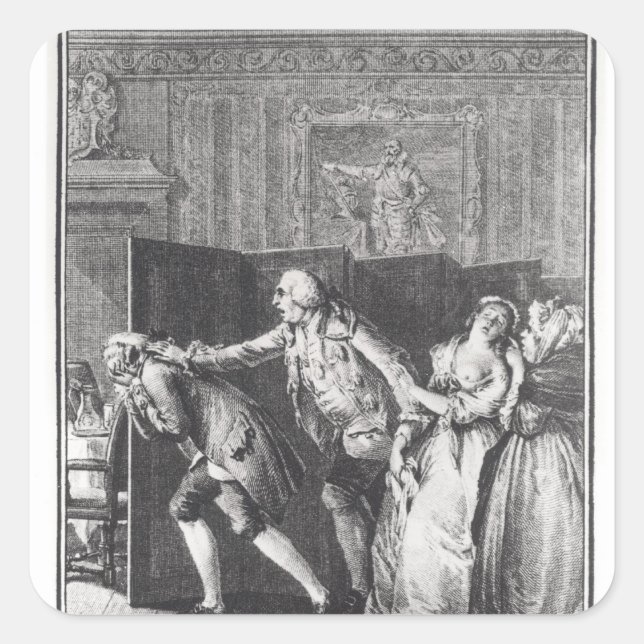 Sticker Carré Le Baron chassa Candide du Château (Devant)