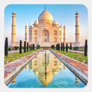 Sticker Carré Le beau Marbre blanc Taj Mahal de l'Inde
