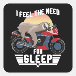 Sticker Carré Le Besoin De Sommeil   Drôle Sloth