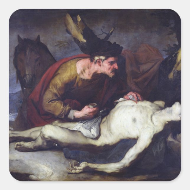 Sticker Carré Le bon samaritain (Devant)