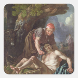 Sticker Carré Le bon Samaritain, c.1751-52 (huile sur la toile)