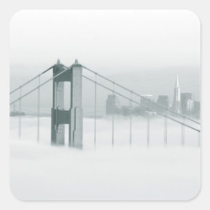 Sticker Carré Le brouillard envahit la baie de San Francisco 2