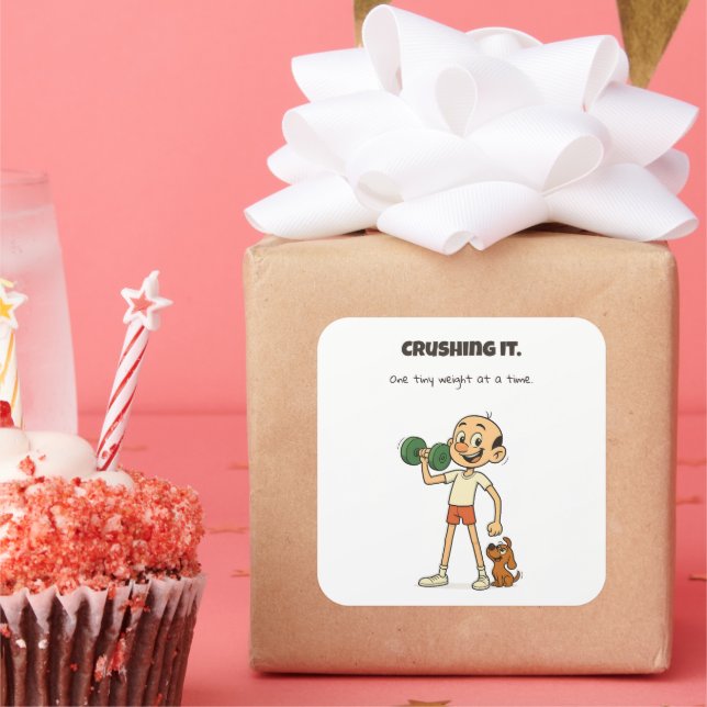 Sticker Carré Le broyer - Un petit poids à la fois (Fête)