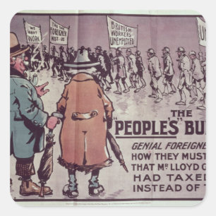 Sticker Carré Le Budget', 1909 des personnes