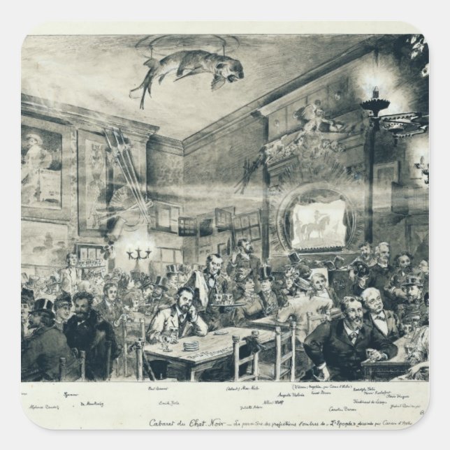 Sticker Carré Le Cabaret du Conversation Noir, 1886 (Devant)