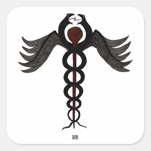 Sticker Carré Le Caduceus (Devant)
