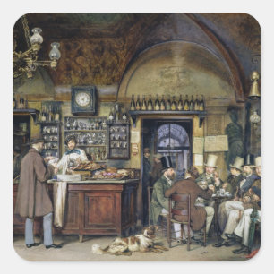 Sticker Carré Le Café à Rome, 1856